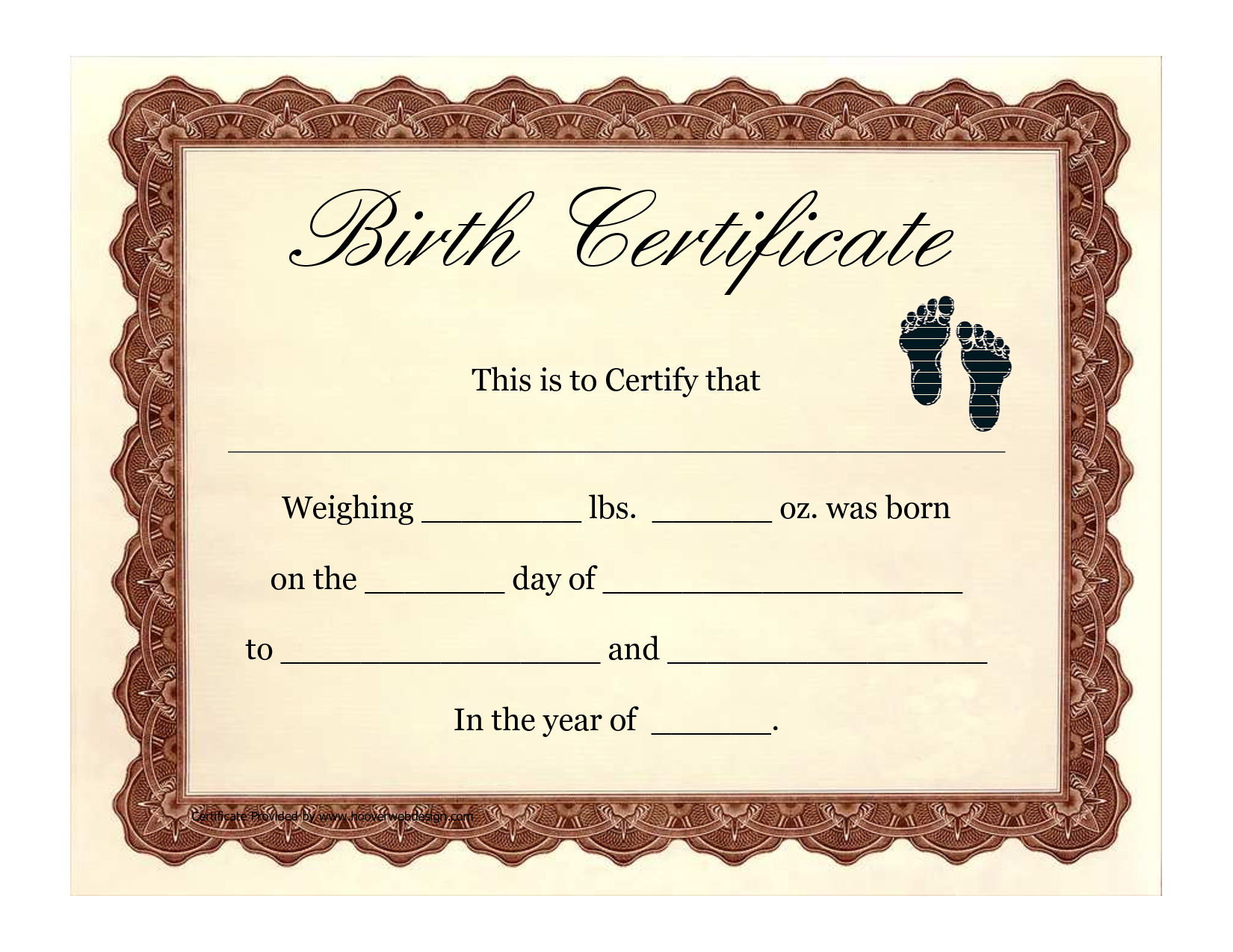 Birth Certificate Template | Printable Baby Birth Pertaining To Fake Birth Certificate Template