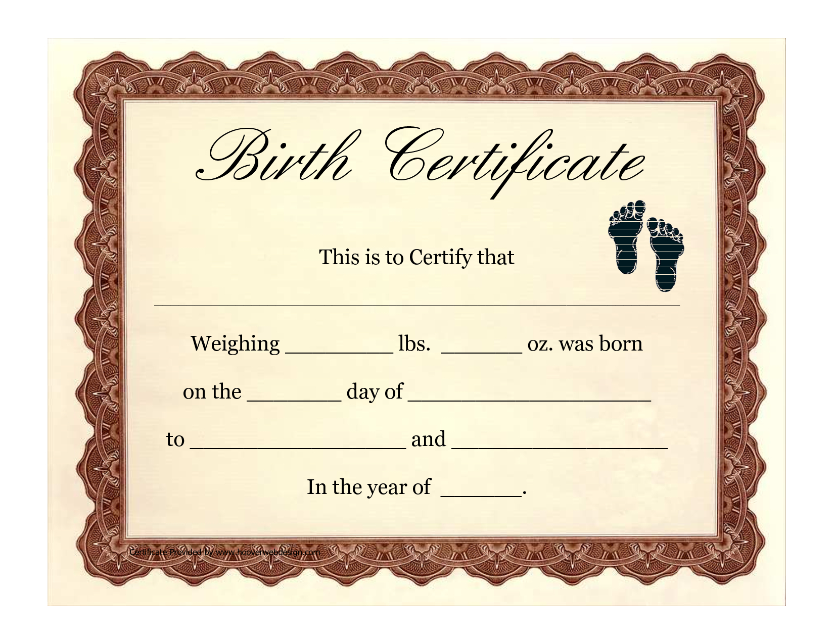 Birth Certificate Template | Printable Baby Birth Throughout Baby Doll Birth Certificate Template