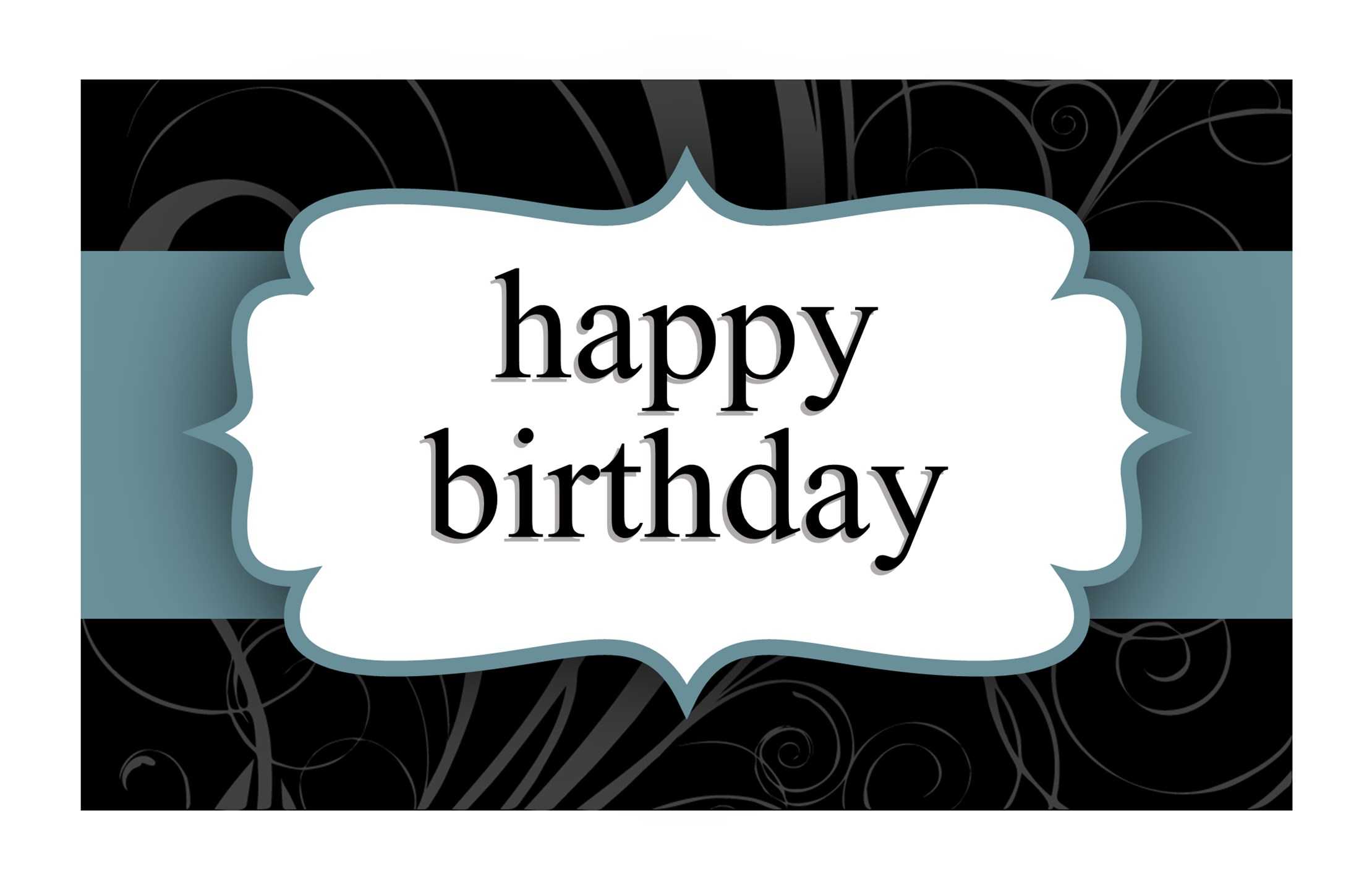 Birthday Card (Blue Ribbon Design, Half Fold) Throughout Half Fold Greeting Card Template Word