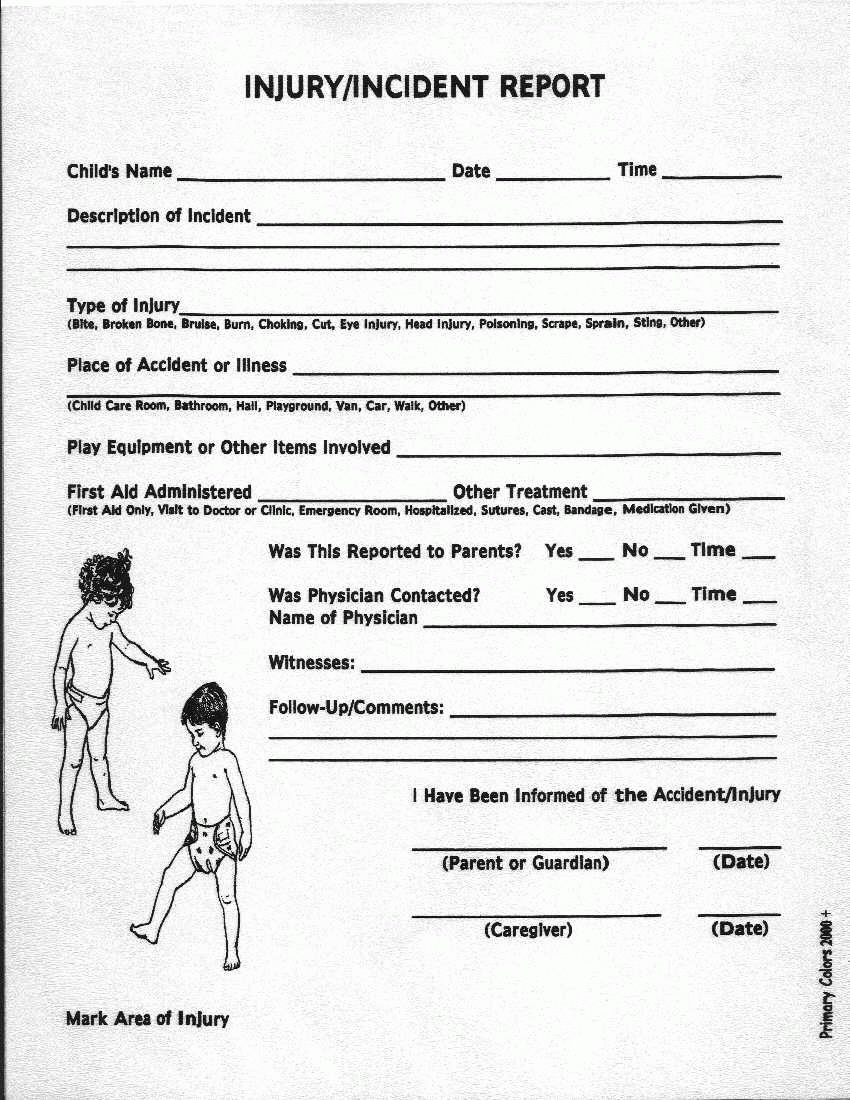 Biting Incident Report For Childcare | The First 17 Entries In Medication Incident Report Form Template