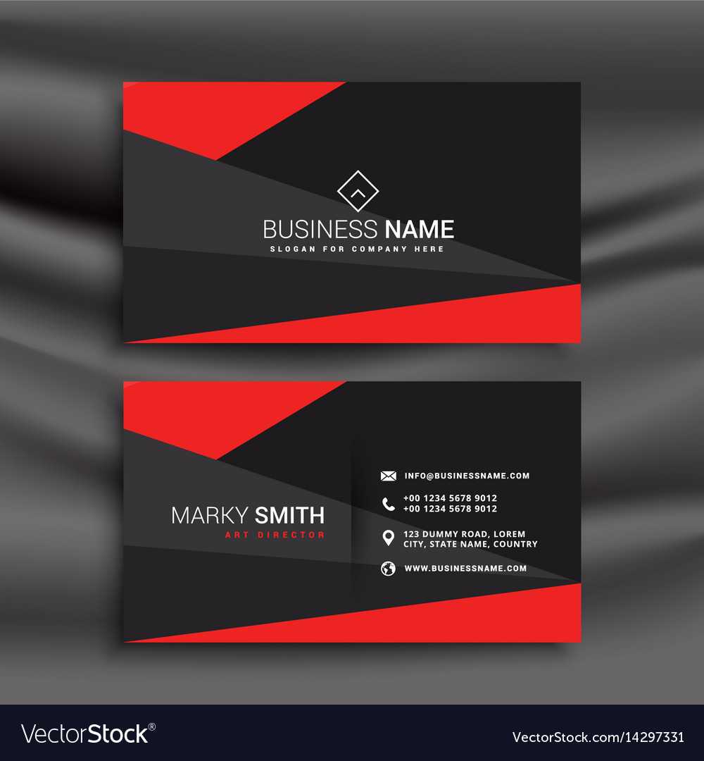 Black And Red Business Card Template With Inside Designer Visiting Cards Templates