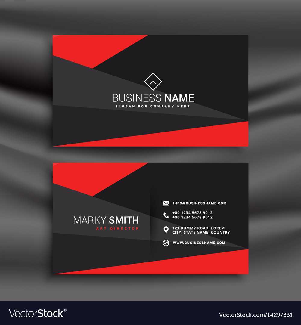 Black And Red Business Card Template With With Buisness Card Templates