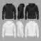 Black And White Blank Sweatshirt Hoodie Vector Templates With Blank Black Hoodie Template