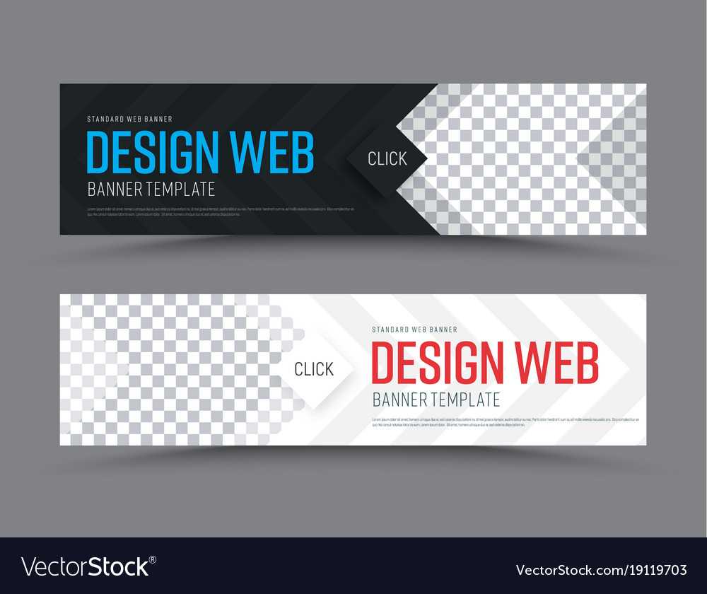Black And White Horizontal Web Banner Template Regarding Free Website Banner Templates Download