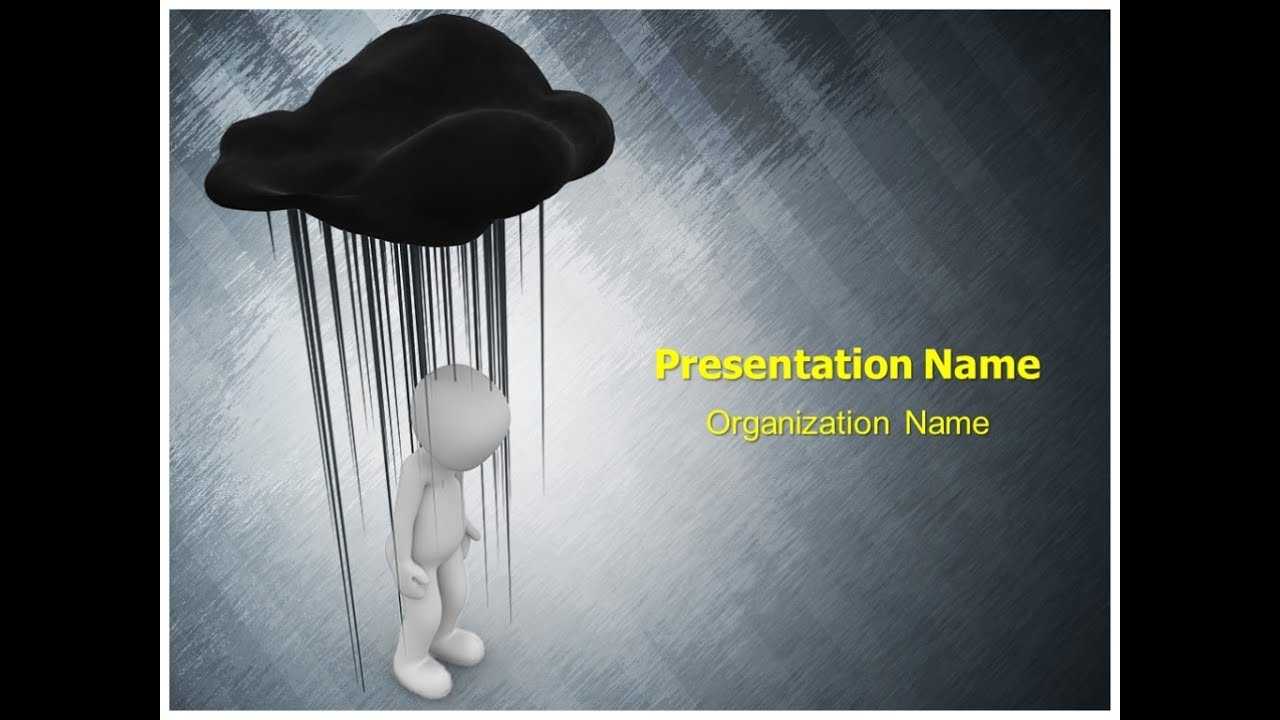 Black Cloud Depression Powerpoint Template Ppt Design |  Thetemplatewizard With Depression Powerpoint Template
