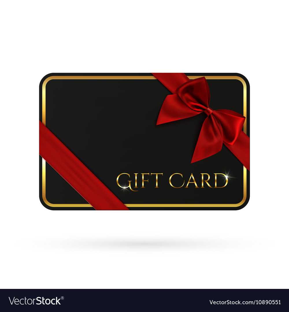 Black Gift Card Template With Red Ribbon And A Bow Inside Gift Card Template Illustrator