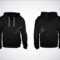 Black Men's Sweatshirt Template With Sample Text Front And Back.. In Blank Black Hoodie Template