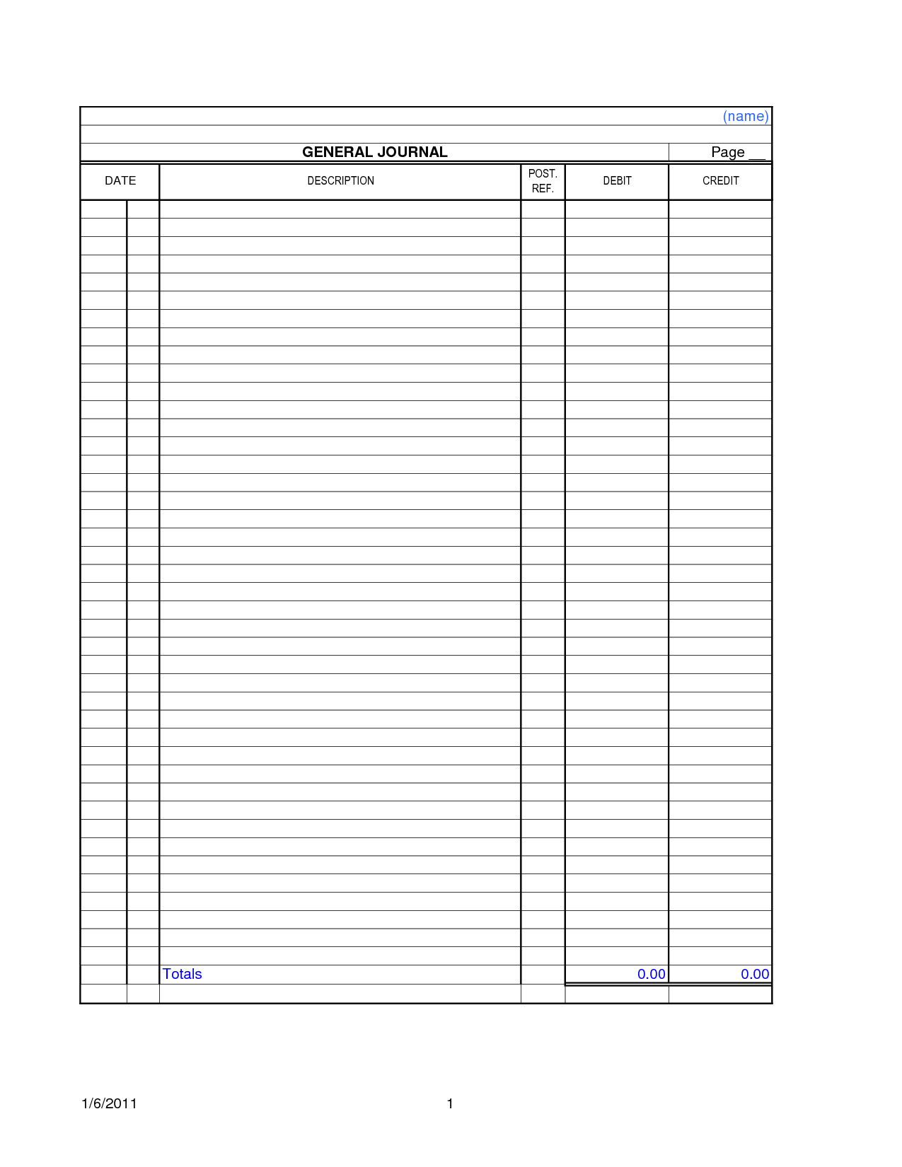 Blank Accounting Ledger Template Printable | Money Tips Intended For Blank Ledger Template