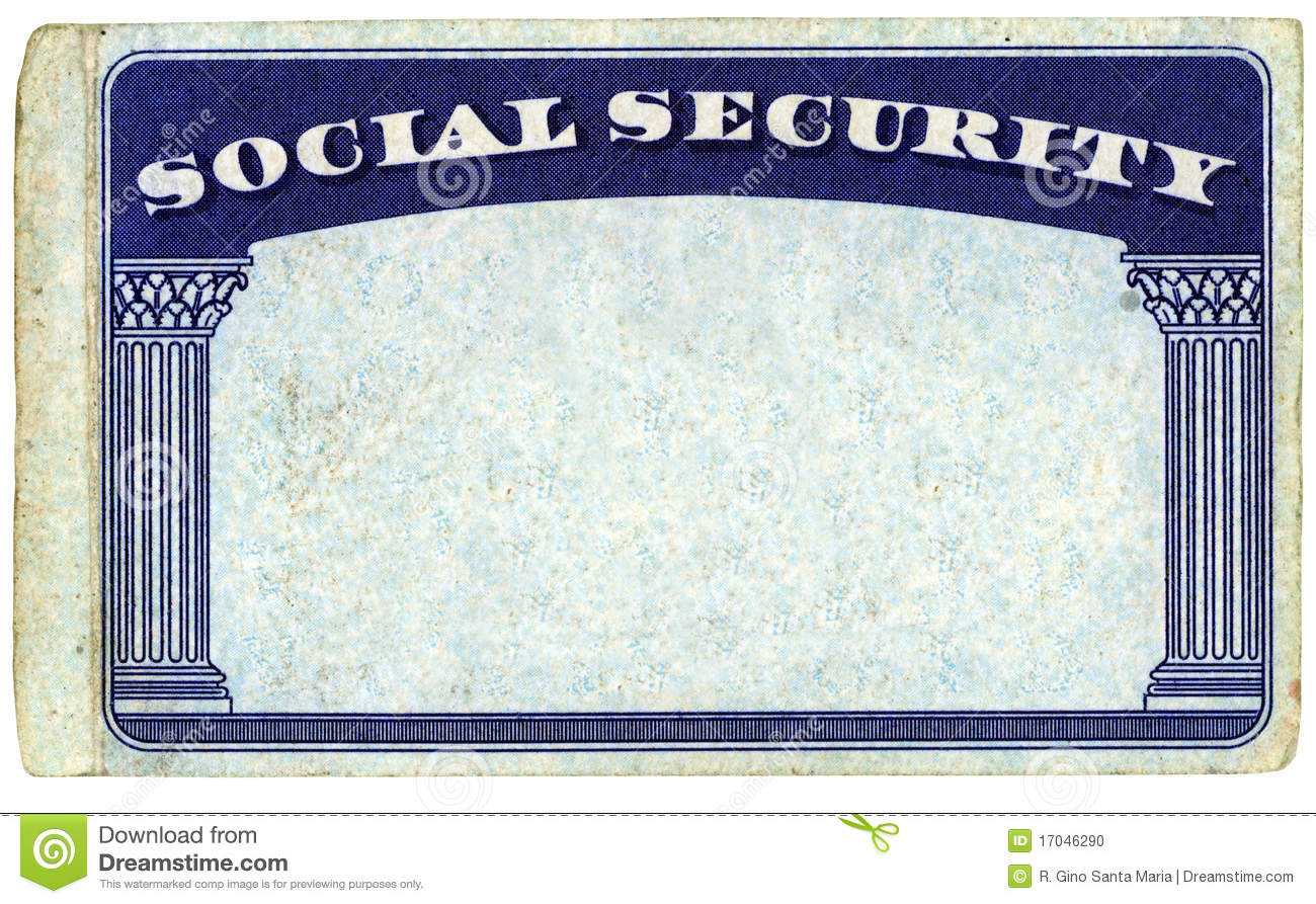 Blank American Social Security Card Stock Photo - Image Of In Social Security Card Template Download