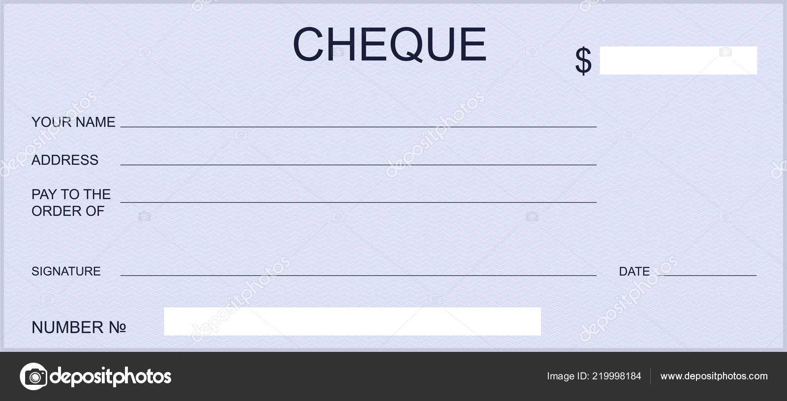 Blank Bank Check Gift Certificate Design Checkbook Template Within Blank Cheque Template Download Free