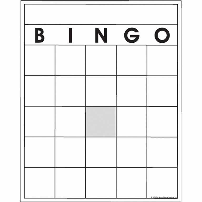 Free printable blank bingo card - Blank Bingo Card Template Locksmithcovington Template Within Blank Bingo Template Pdf 768x768 