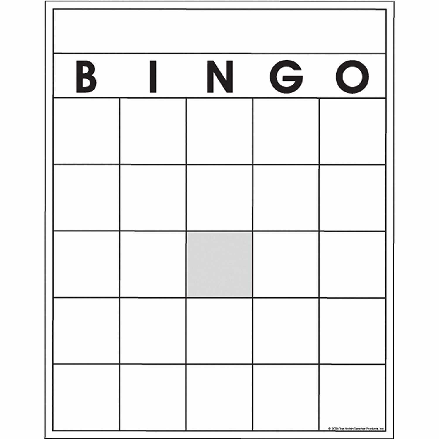 Printable Blank Bingo Card
