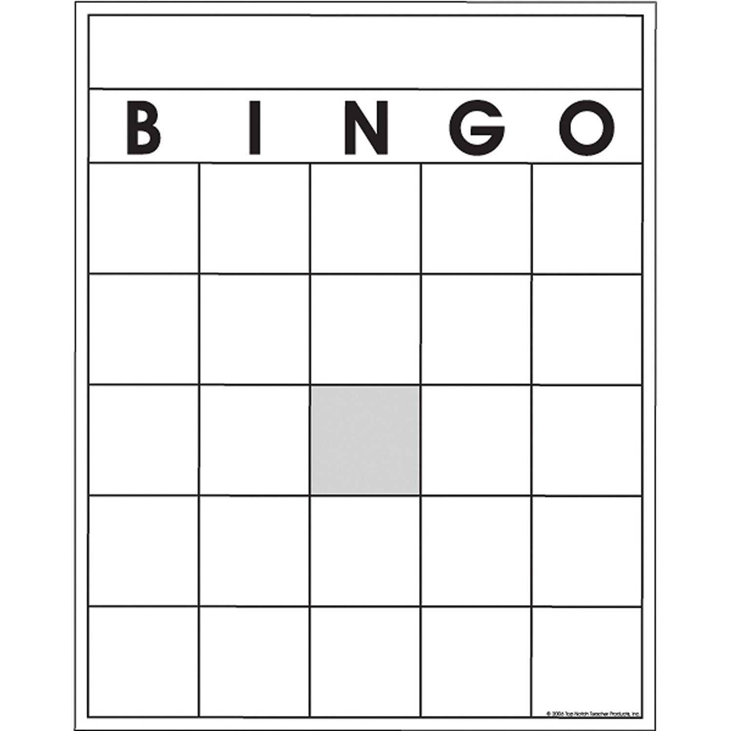 Blank Bingo Card Template Microsoft Word