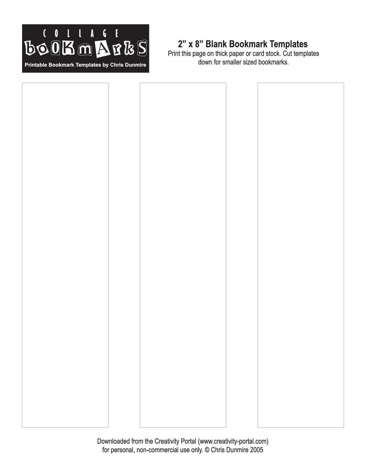 Blank Bookmark Template Printable | Literacy | Bookmark Regarding Free Blank Bookmark Templates To Print