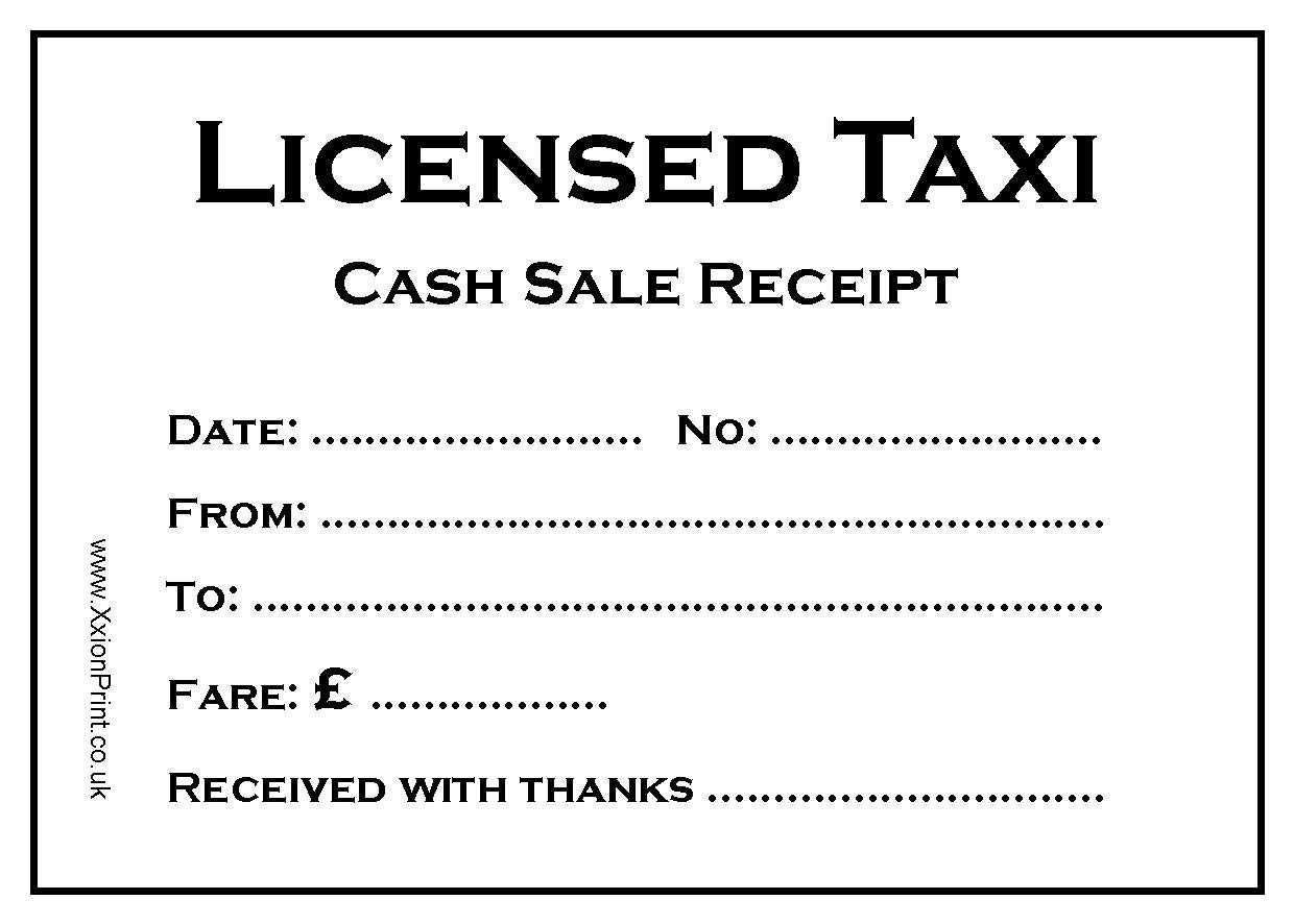 Blank Cab Receipts (7) | Budget Spreadsheet For Blank Taxi Receipt Template