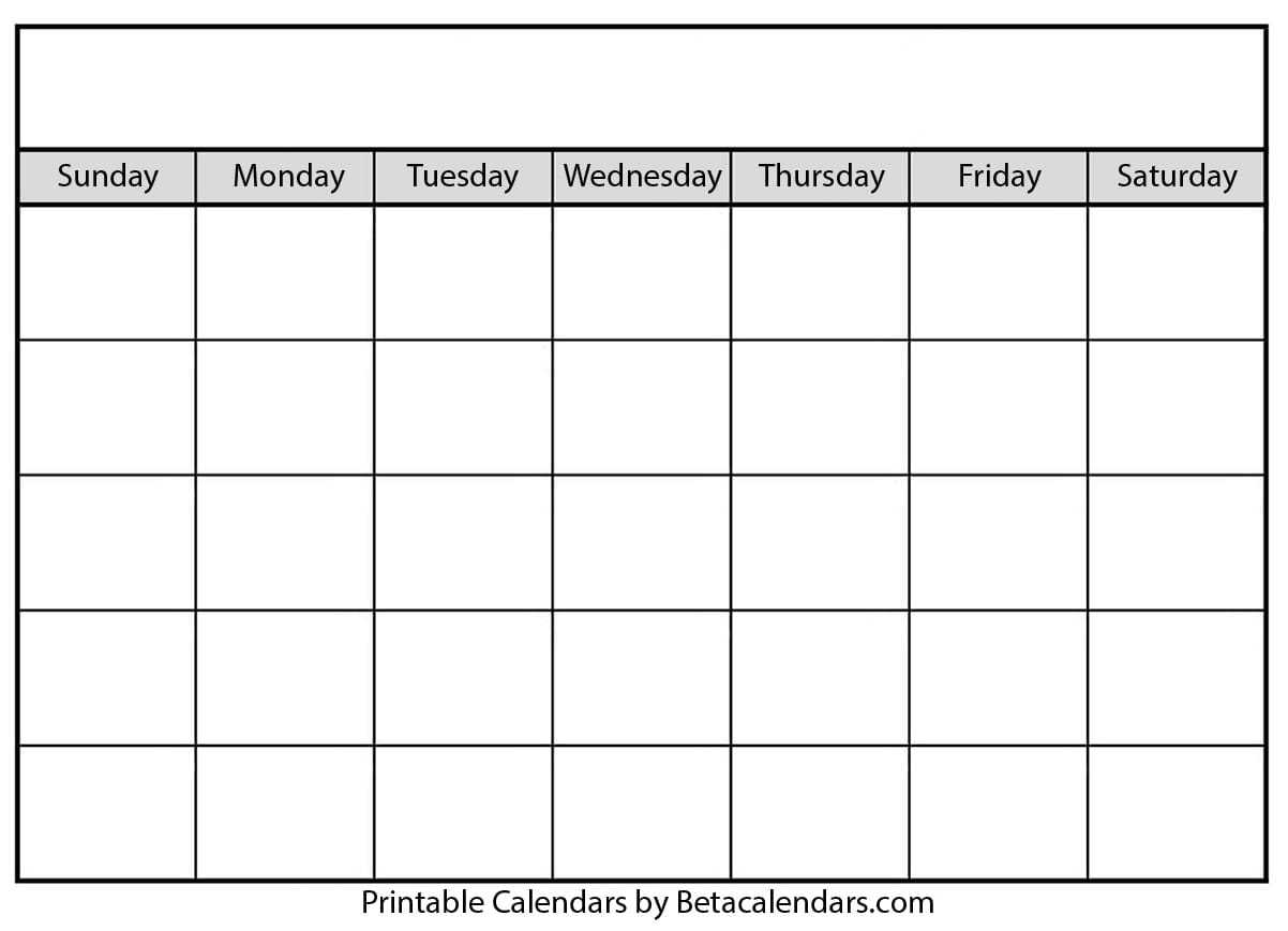Blank Calendar – Beta Calendars Inside Blank Calender Template