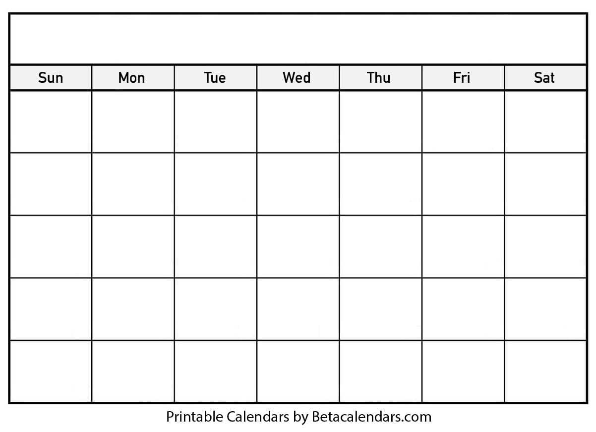 Blank Calendar – Beta Calendars With Regard To Full Page Blank Calendar Template