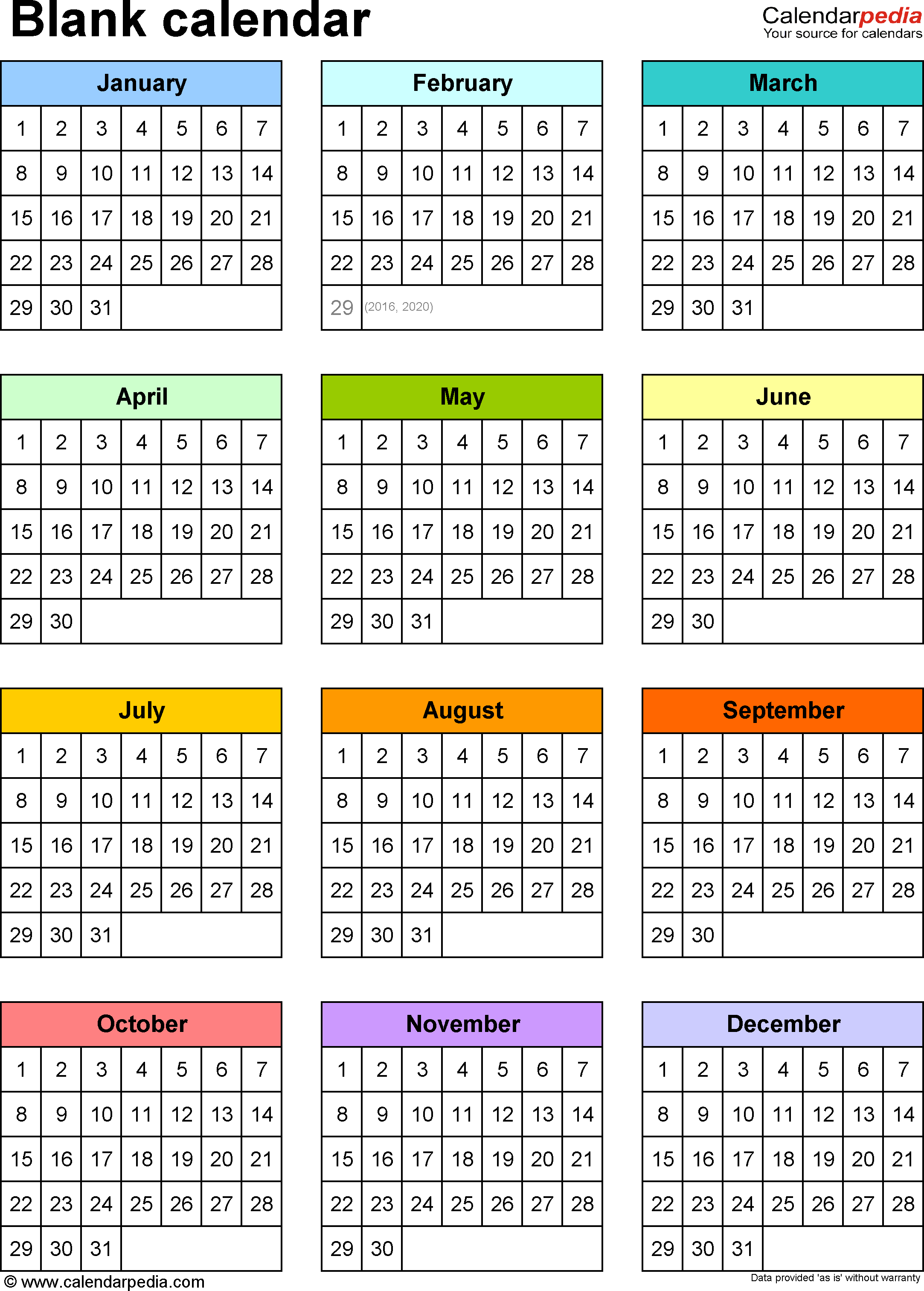 Blank Calendars – Free Printable Microsoft Word Templates Regarding Month At A Glance Blank Calendar Template