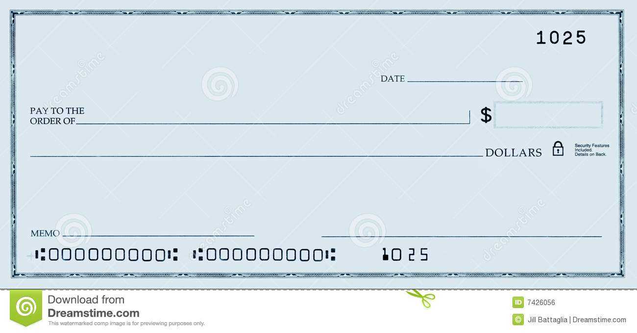Blank Check With False Numbers Stock Photo – Image Of Cheque With Regard To Large Blank Cheque Template