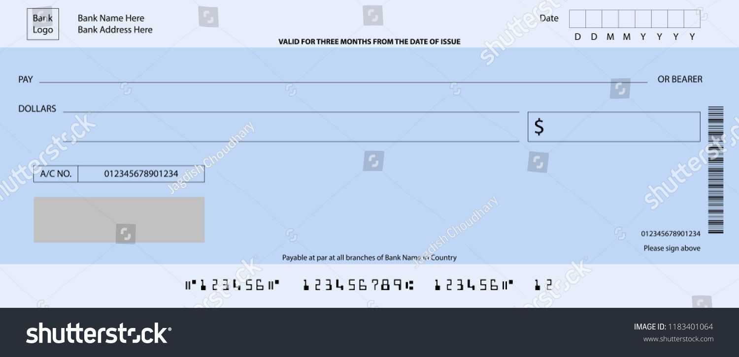 Blank Cheque Design Template Illustration. Vector Of Empty With Regard To Large Blank Cheque Template