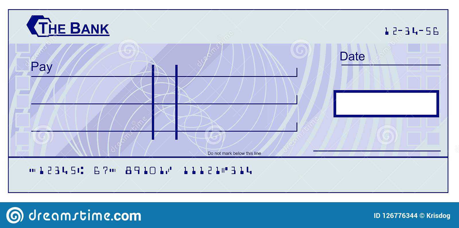 Blank Cheque Stock Vector. Illustration Of Design, Blue With Blank Cheque Template Download Free