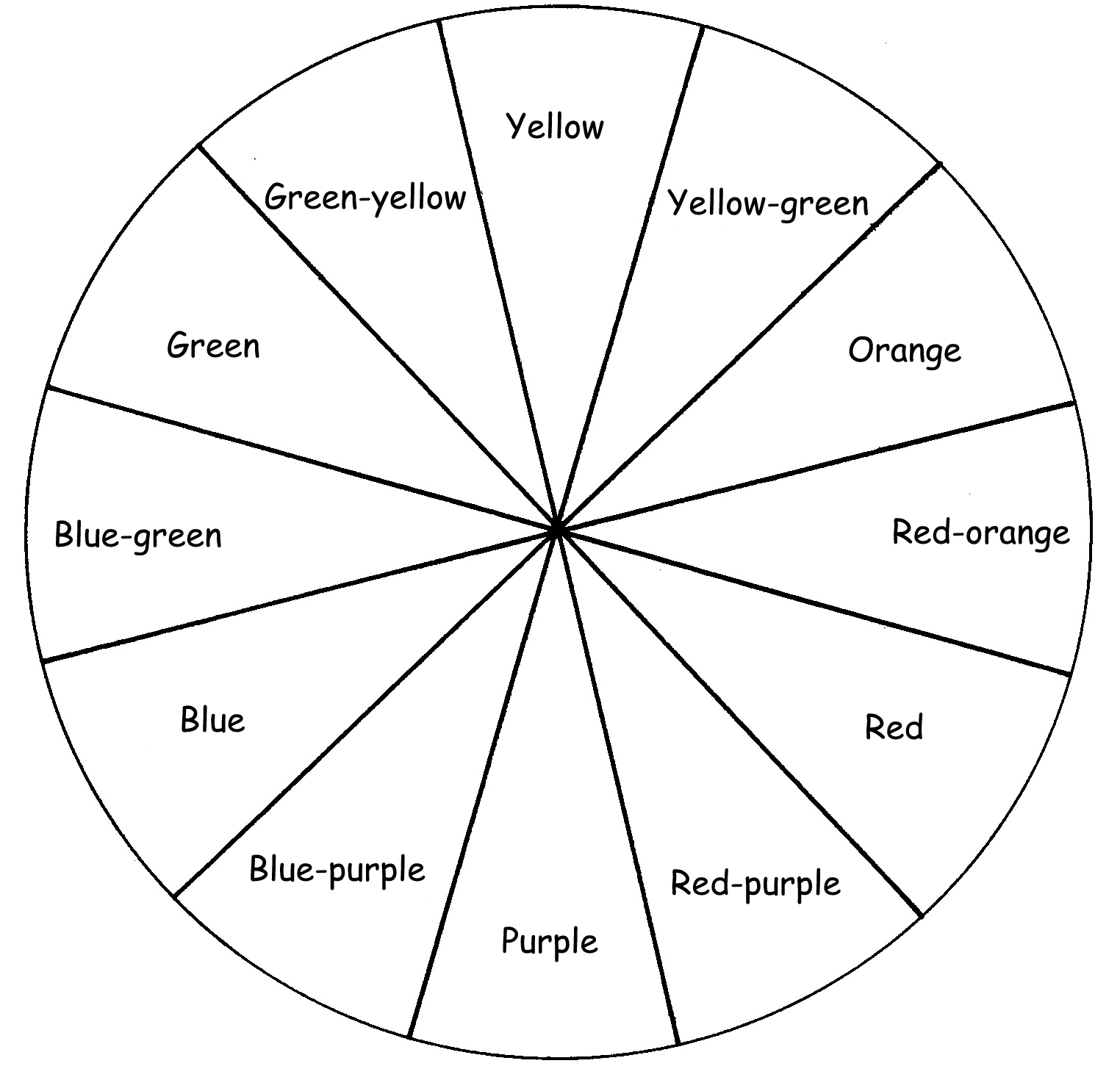 Blank Color Wheel Worksheet | Art Projects | Color Wheel In Blank Color Wheel Template