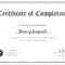 Blank Completion Certificate Template With Certification Of Completion Template