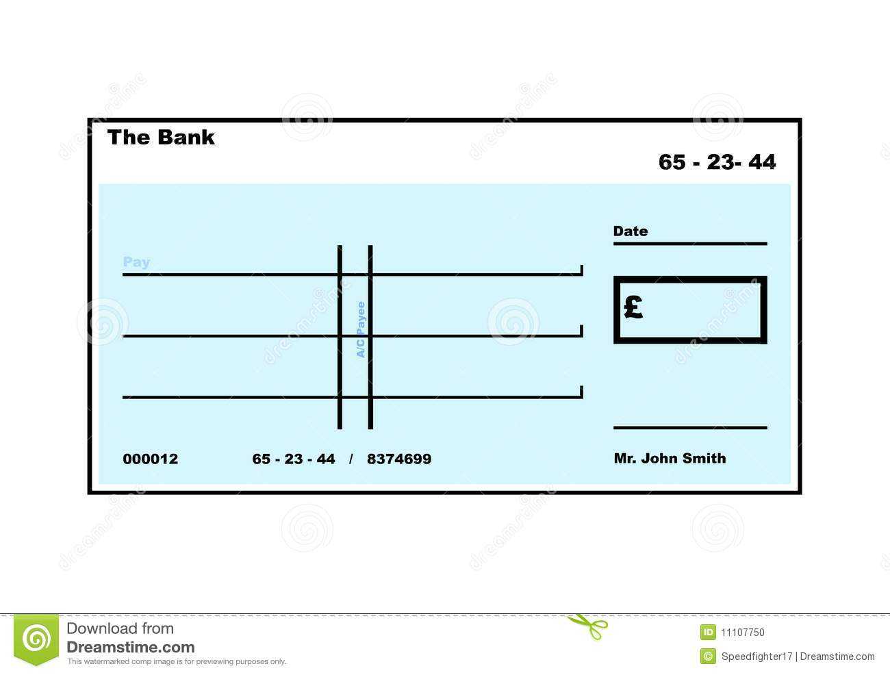 Blank English Cheque Stock Illustration. Illustration Of Intended For Blank Cheque Template Uk