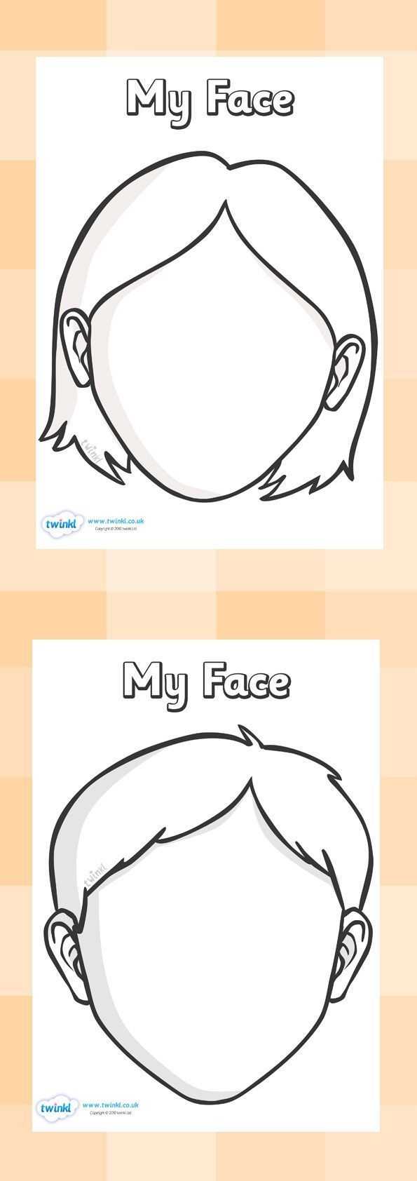 Blank Faces Templates. Free Printables - Children Can Draw Inside Blank Face Template Preschool
