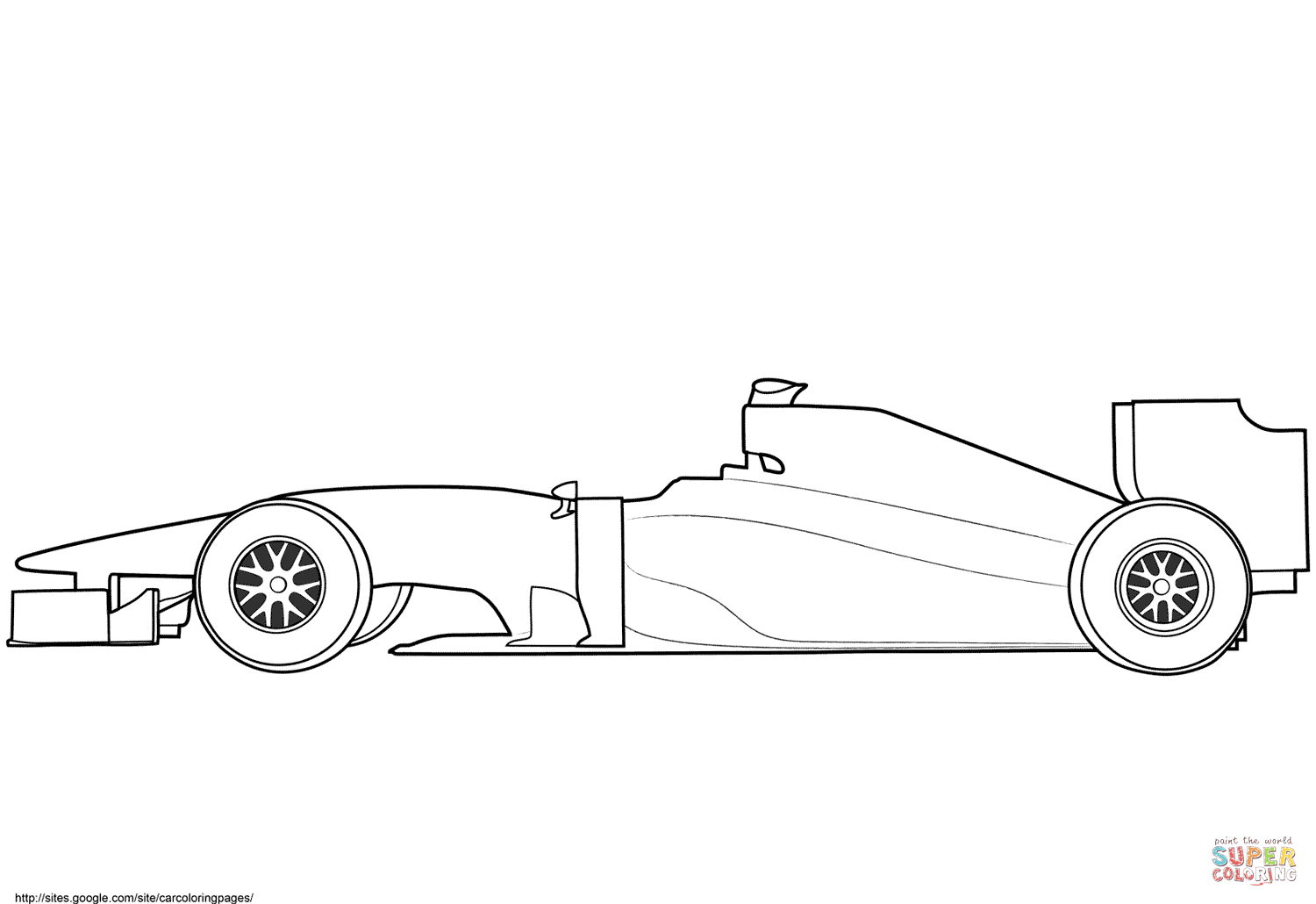 Blank Formula 1 Race Car Coloring Page | Free Printable Throughout Blank Race Car Templates