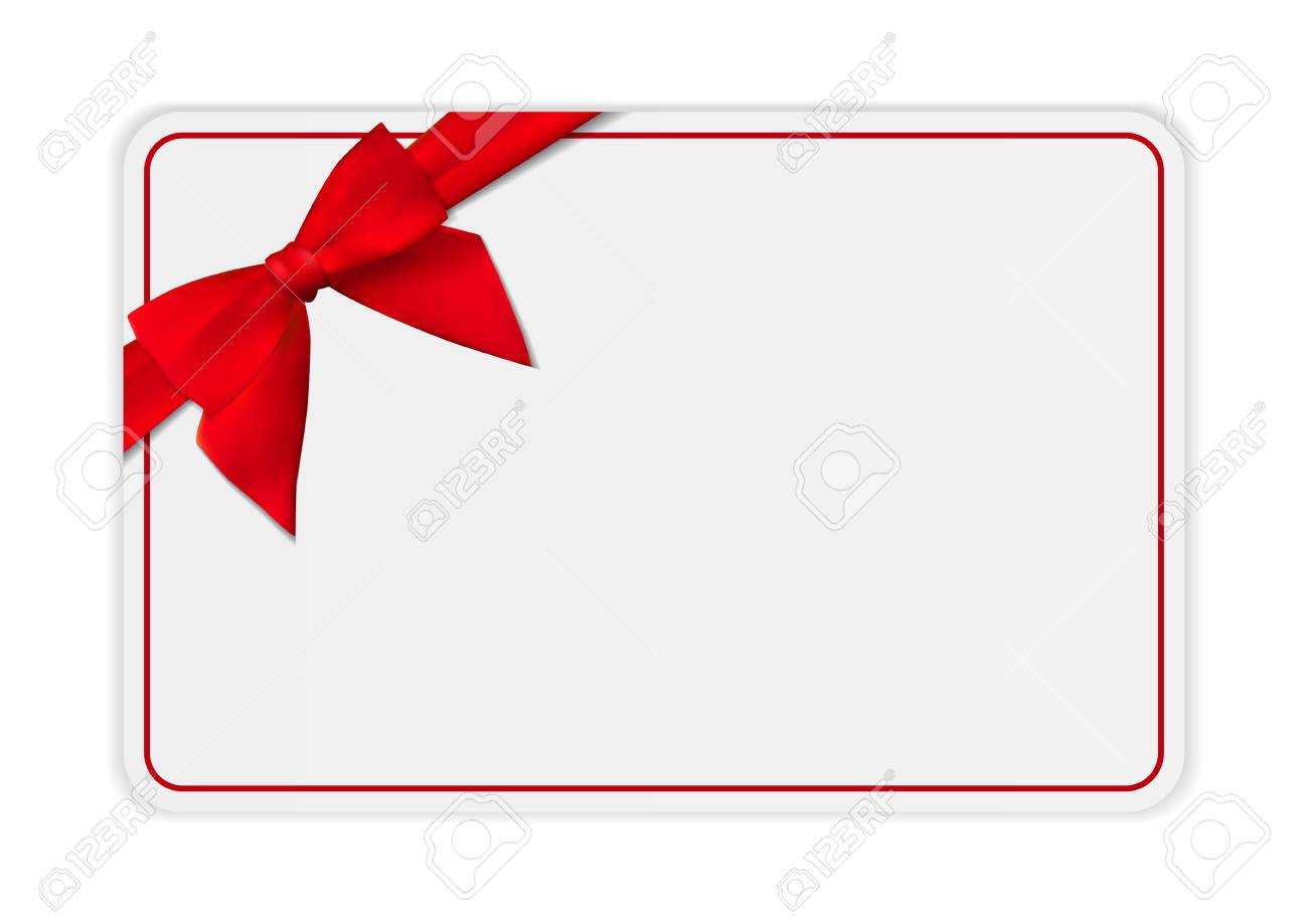 Blank Gift Card Template With Bow And Ribbon. Vector Illustration.. For Present Card Template