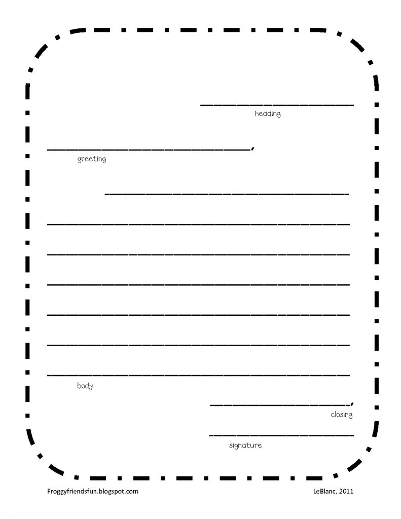 Blank Letter Writing Template | Free Letter Templates Pertaining To Blank Letter Writing Template For Kids