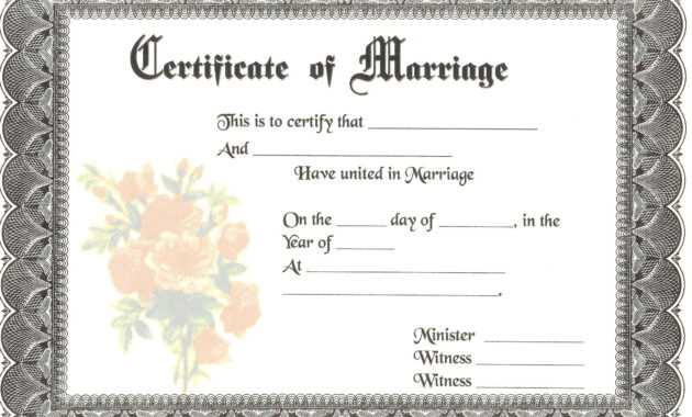 Blank Marriage Certificates | Download Blank Marriage for Blank Marriage Certificate Template
