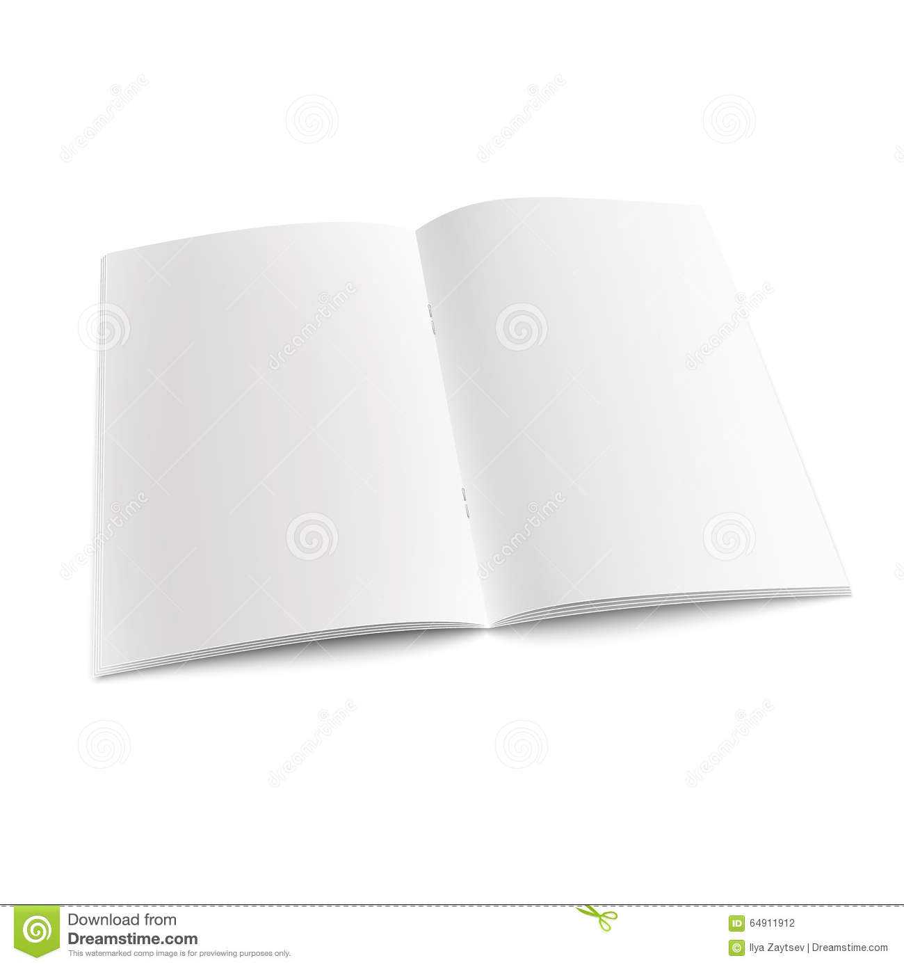 Blank Open Magazine Template With Staples. Stock Vector Pertaining To Staples Banner Template