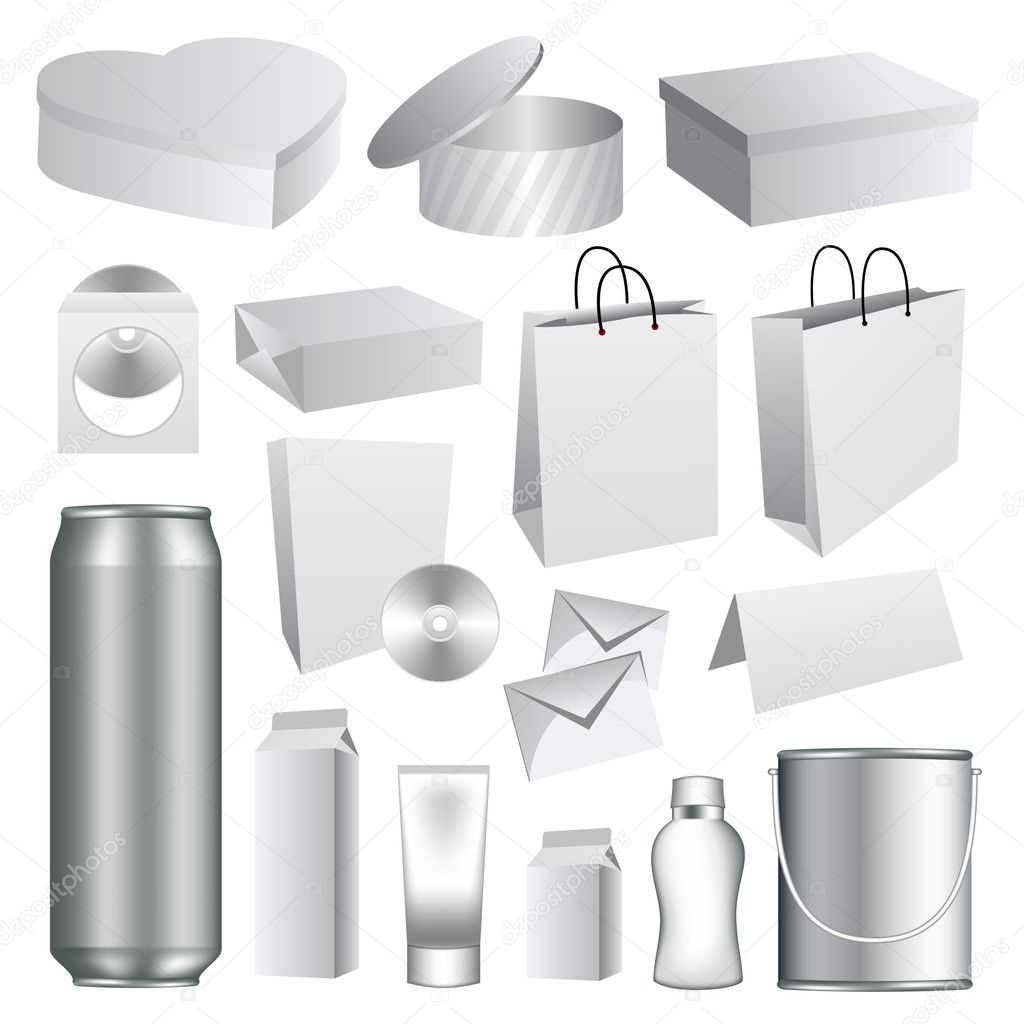 Blank Packaging Templates Collection — Stock Vector For Blank Packaging Templates