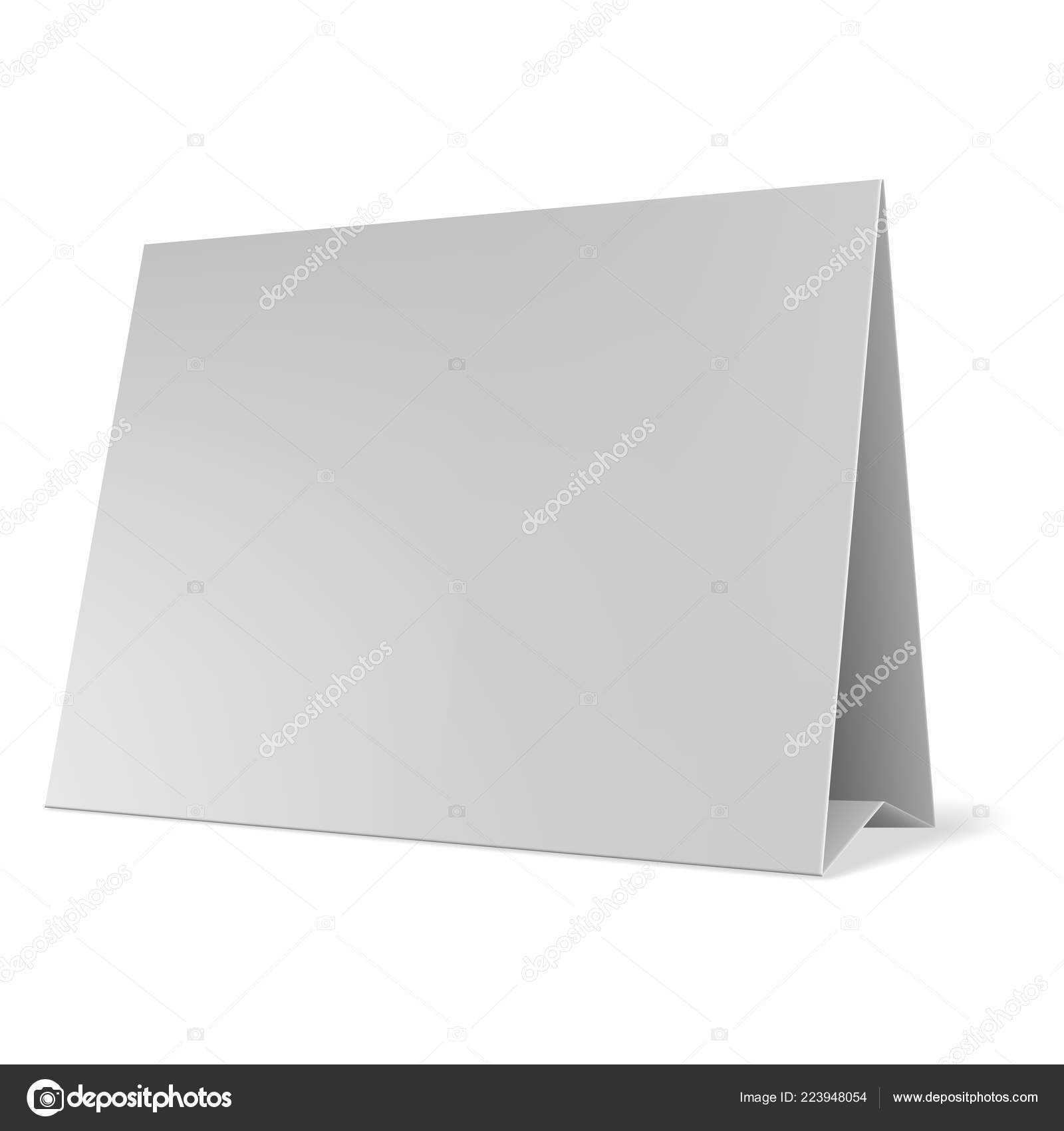 Blank Paper Table Cards Vector. Blank Table Tent Isolated On With Blank Tent Card Template