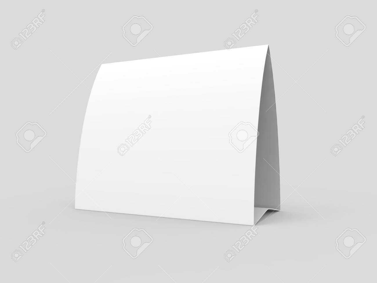 Blank Paper Tent Template, White Tent Card With Empty Space In.. With Regard To Blank Tent Card Template