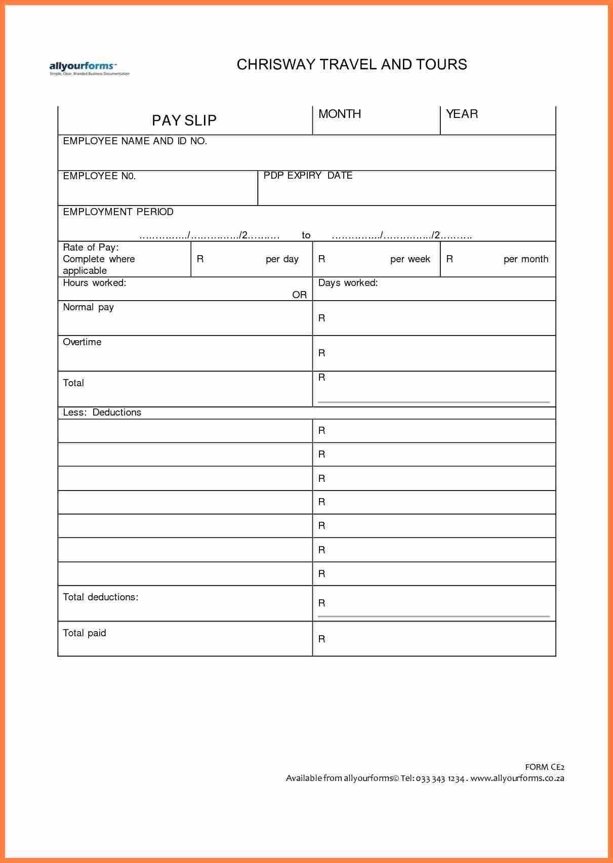 Blank Payslip Template Free – Monthly Printable Calendar Throughout Blank Payslip Template