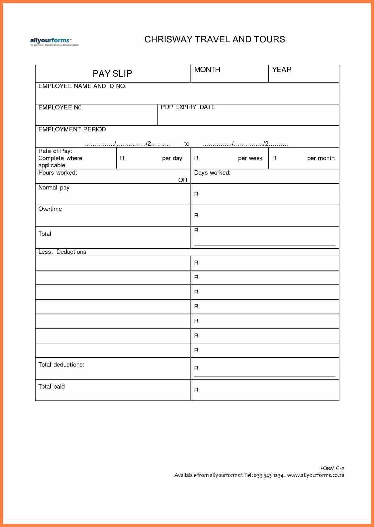 Blank Payslip Template Free – Monthly Printable Calendar Throughout Blank Payslip Template