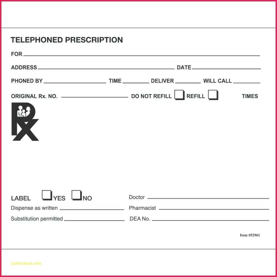 Blank Prescription Pad Template Verypage.co within Blank Prescription
