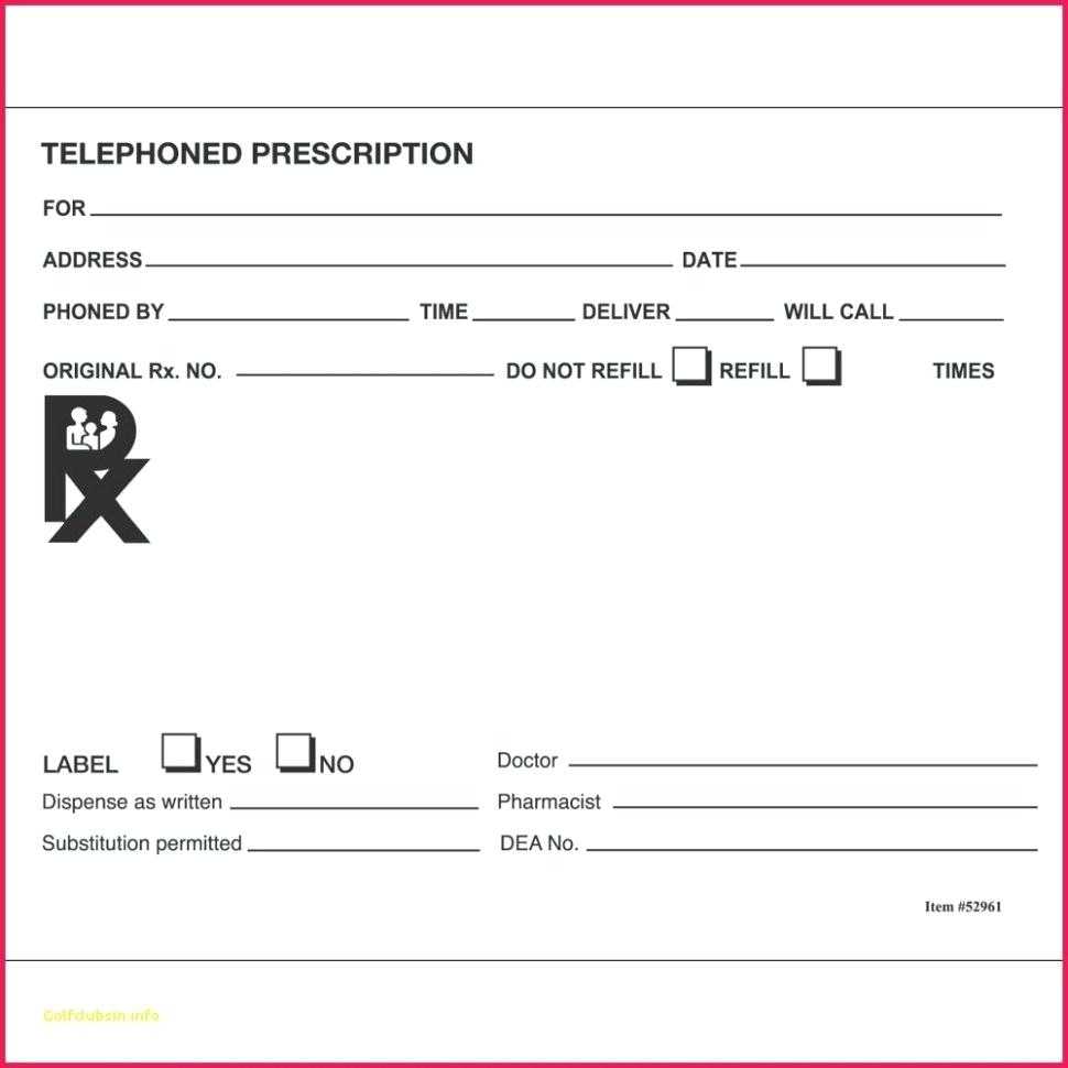 Printable Blank Prescription Pad Printable Templates