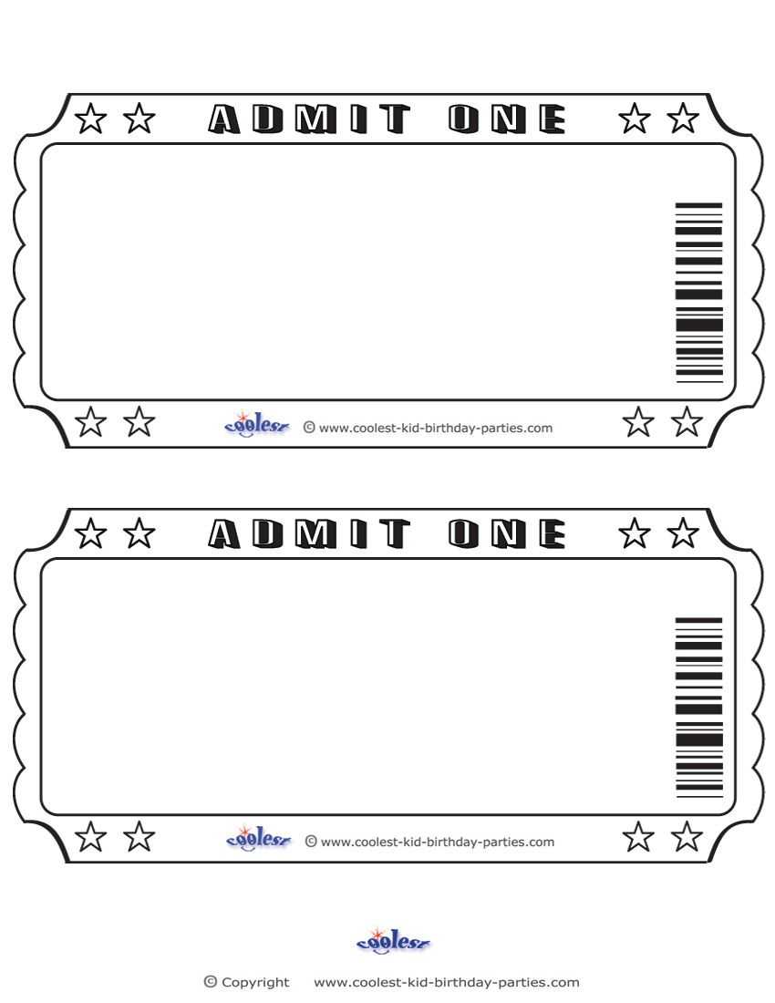 Blank Printable Admit One Invitations Coolest Free In Blank Admission Ticket Template