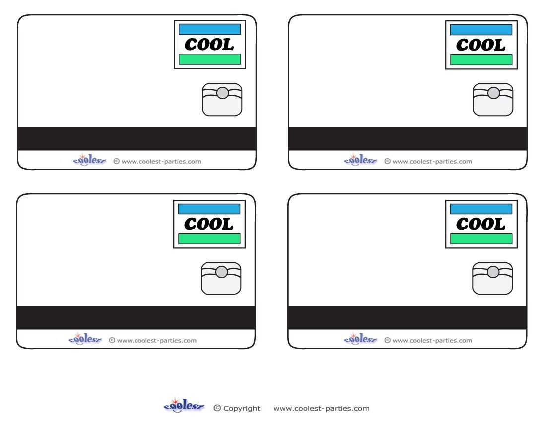 Blank Printable Cool Credit Card Thank You Cards For A Mall Throughout Credit Card Template For Kids