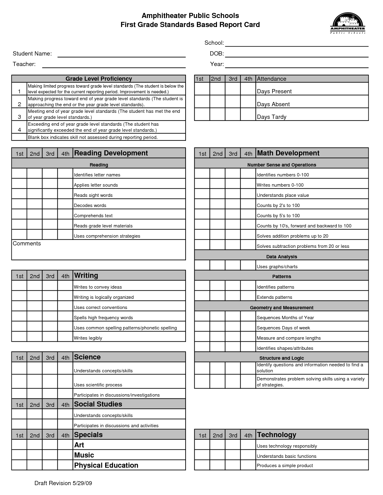 Blank Report Card Template | School Report Card, Report Card Intended For Middle School Report Card Template