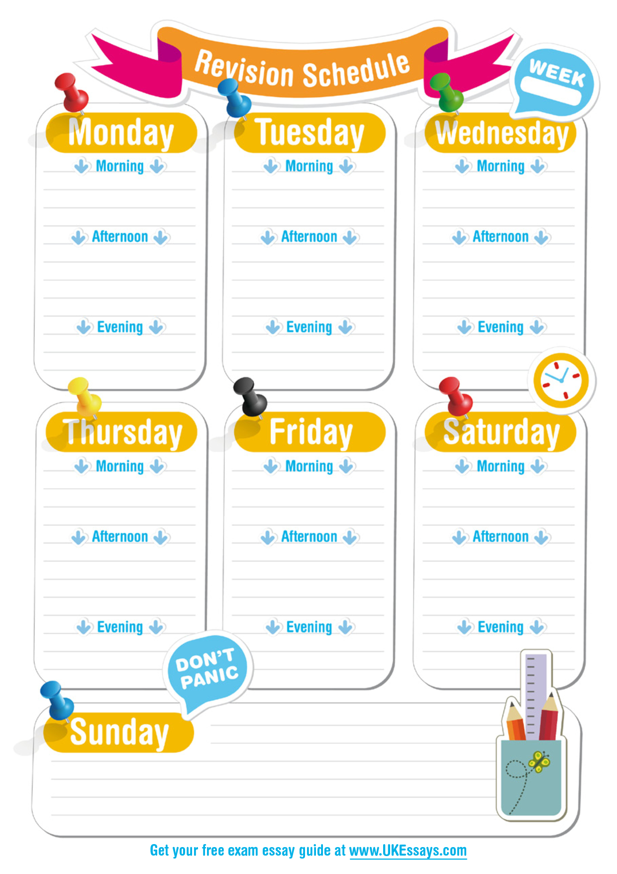 Blank Revision Timetable Template | Classroom | Timetable Throughout Blank Revision Timetable Template