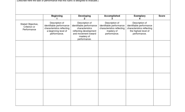 Blank Rubrics To Fill In | Rubric Template - Download Now regarding Blank Rubric Template