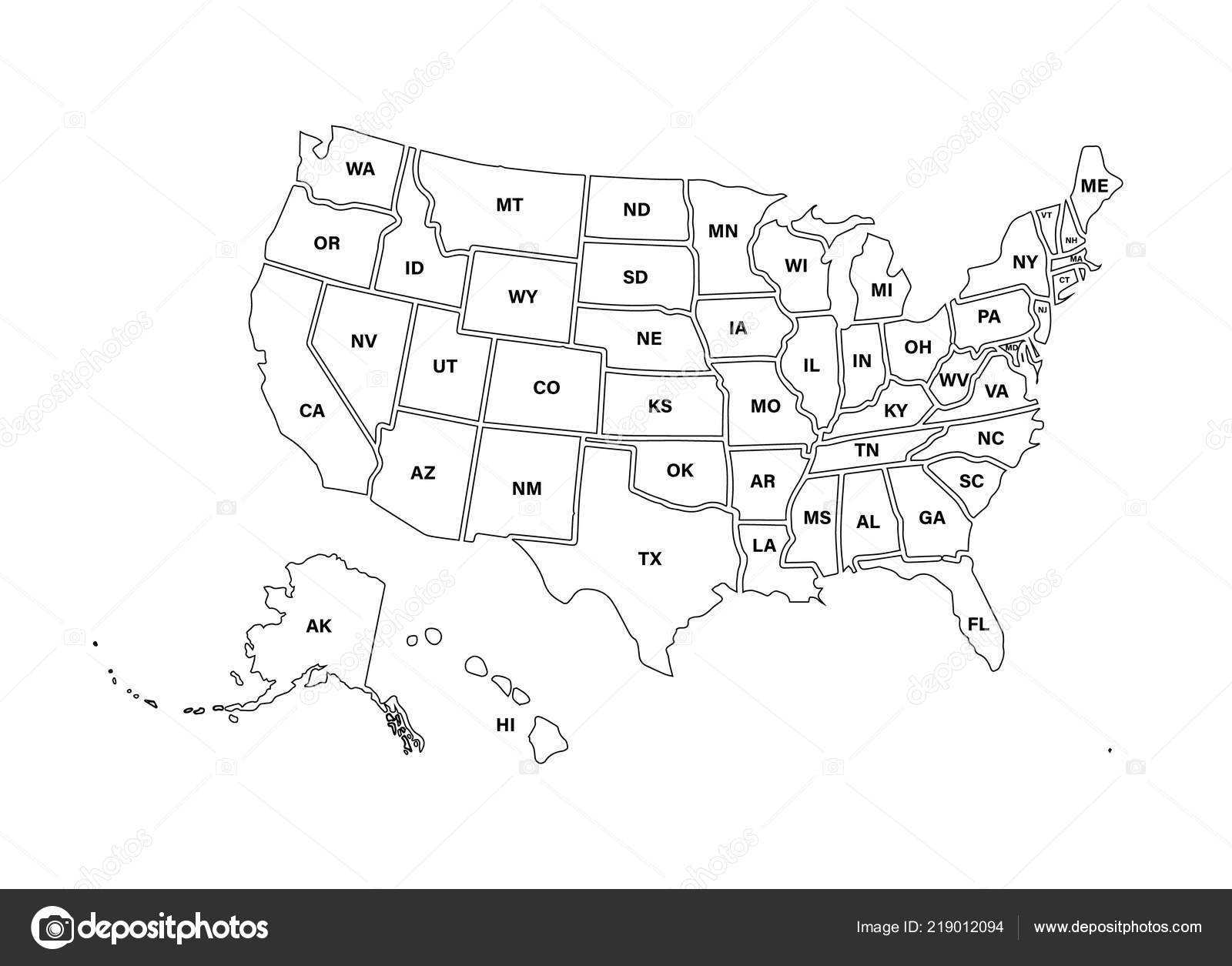 Blank Similar Usa Map Isolated On White Background. United Inside United States Map Template Blank