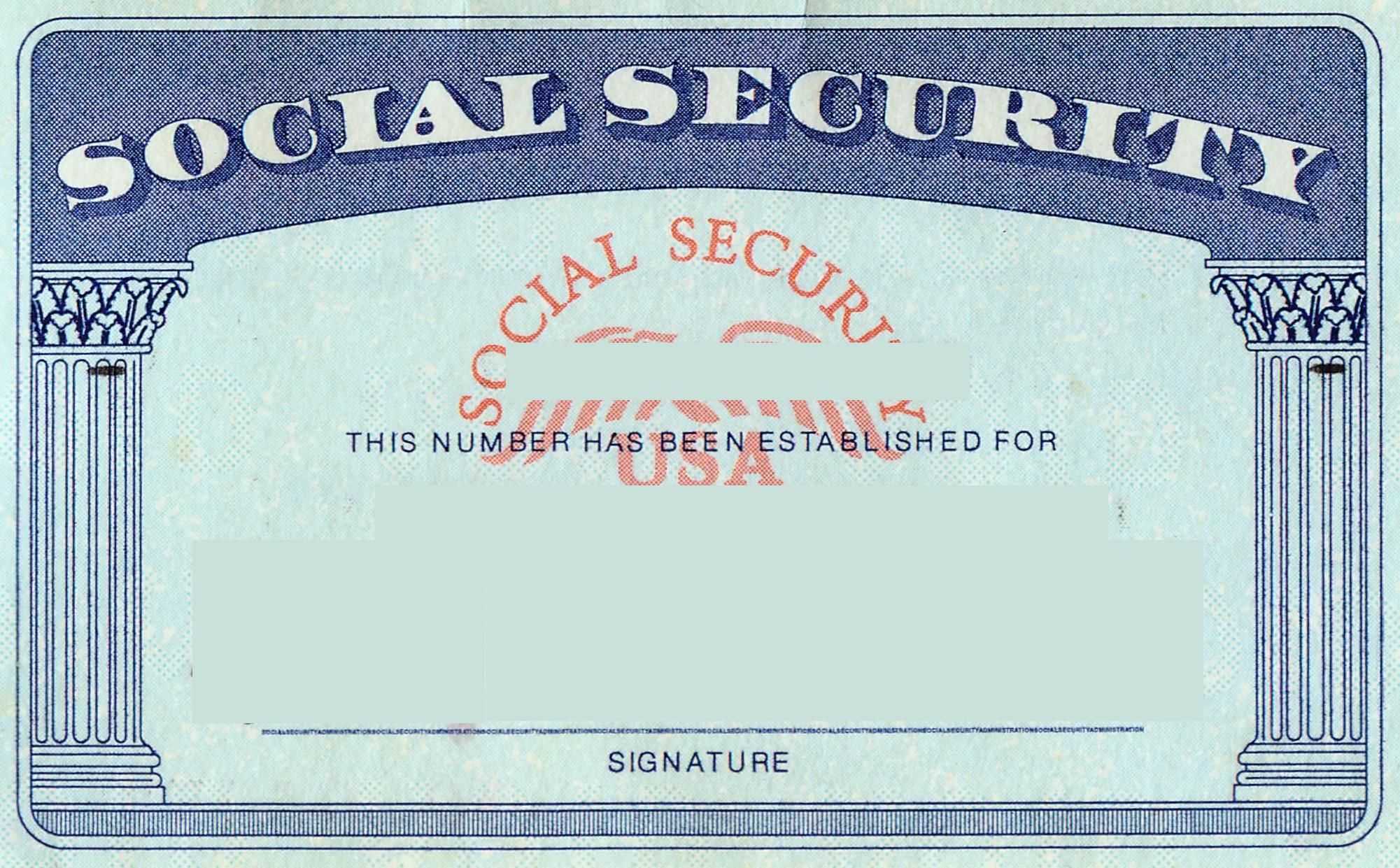 Blank Social Security Card Template | Social Security Card With Social Security Card Template Free