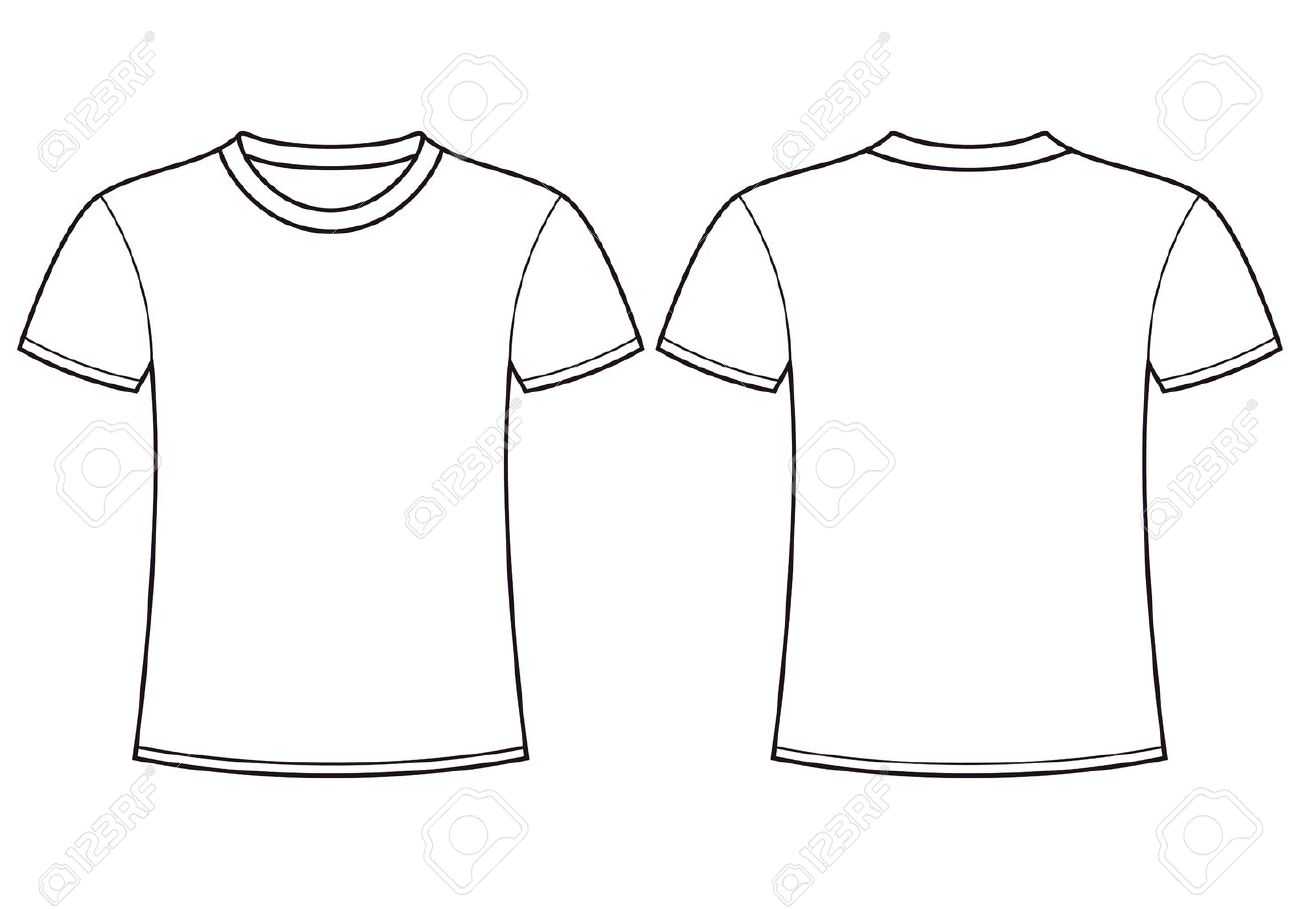 Blank T Shirt Template Front And Back In Blank T Shirt Outline Template