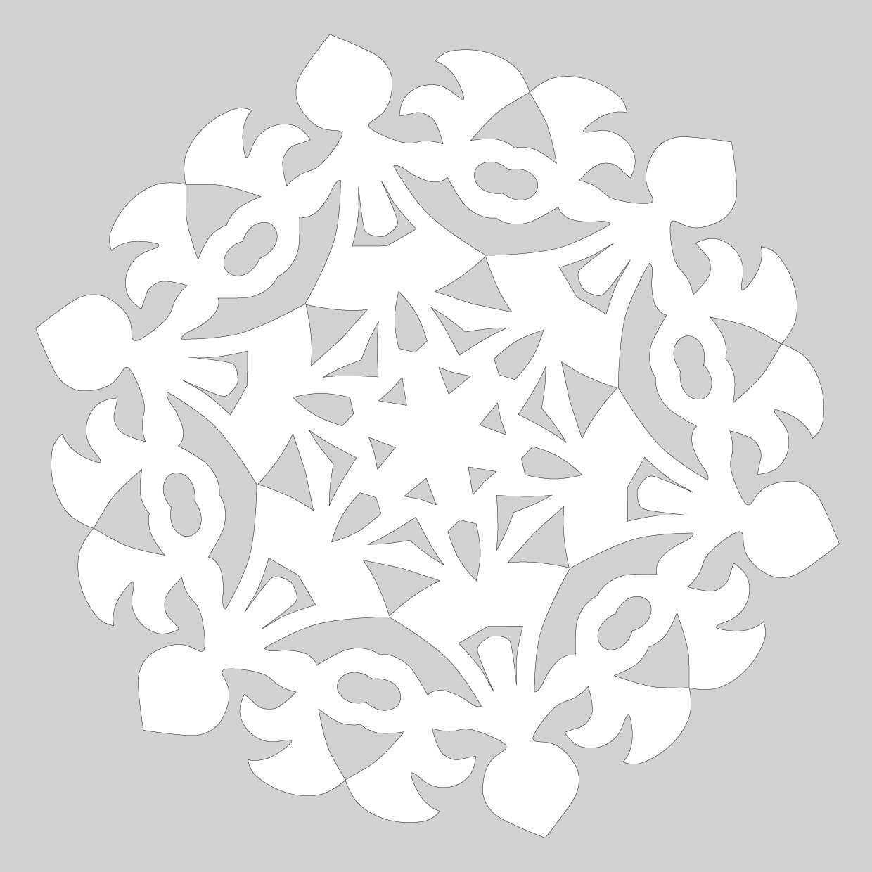 Blank Template To Draw A Pattern For Paper Snowflake | Free Intended For Blank Snowflake Template